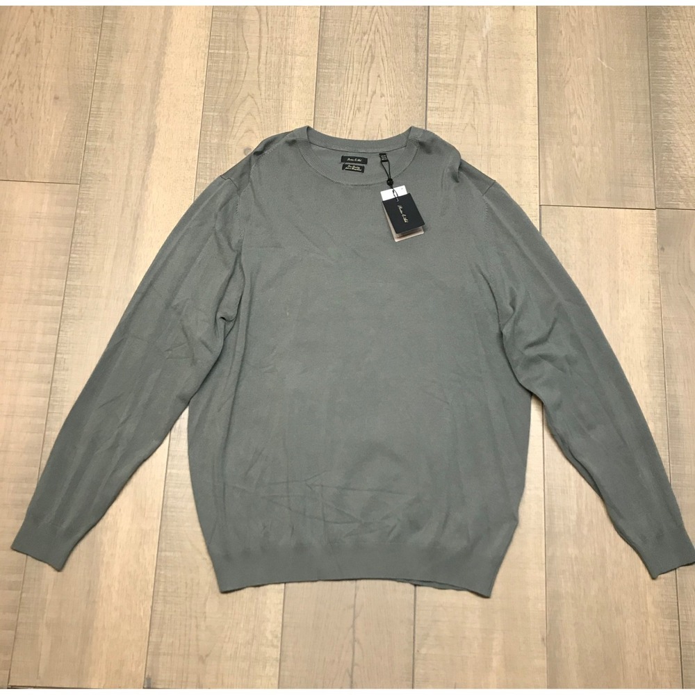 Porter & Ash Knit Top Sweater Mens 2XL Green Preppy Luxury Crew Neck Long Sleeve